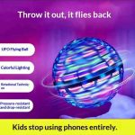 UFO flying ball, you throw it and fly back, led colorful lights and changing cable and remote on/off